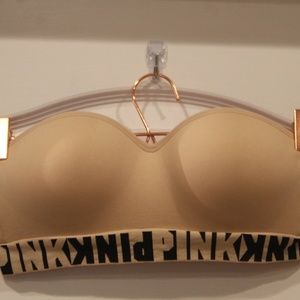 PINK Nude Wireless & Strapless Bandeau Bra